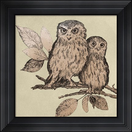Framed Neutral Little Owls II Print