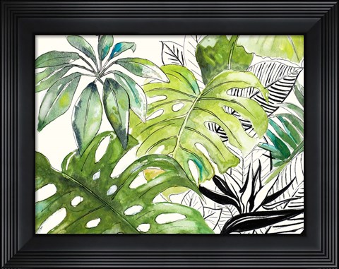 Framed Green Palms Selva I Print