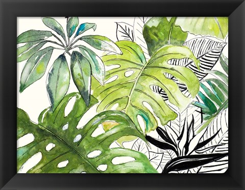 Framed Green Palms Selva I Print