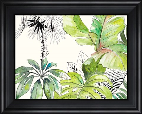 Framed Green Palms Selva II Print