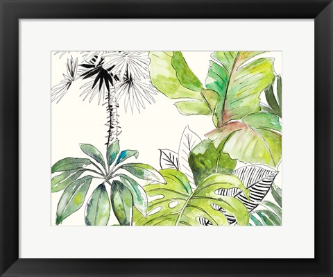 Framed Green Palms Selva II Print