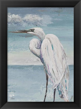 Framed Great Egret Standing Print