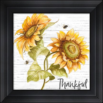Framed Harvest Gold Sunflower Bouquet Print