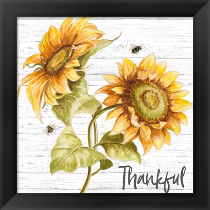 Framed Harvest Gold Sunflower Bouquet Print