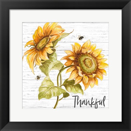 Framed Harvest Gold Sunflower Bouquet Print