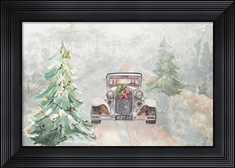 Framed Old Time Road at Christmas Print