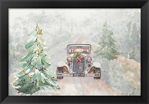 Framed Old Time Road at Christmas Print