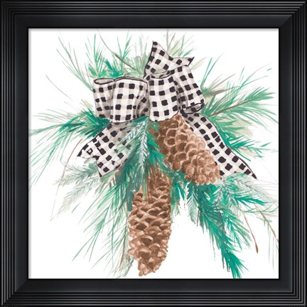 Framed Christmas Pine Cones Print