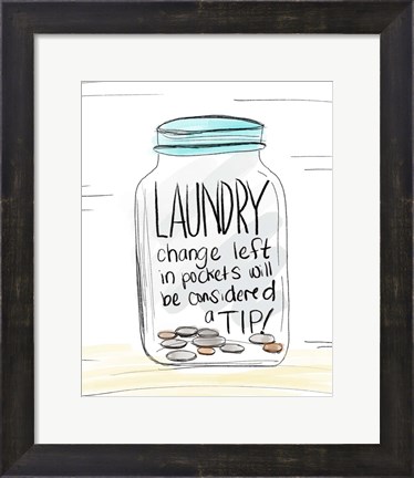 Framed Laundry Tip Jar Print