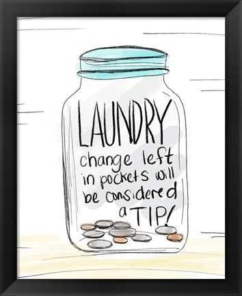 Framed Laundry Tip Jar Print