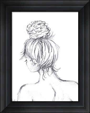 Framed Messy Bun I Print