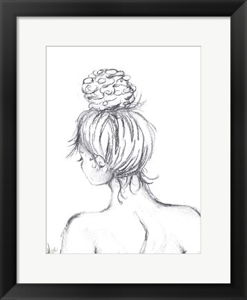 Framed Messy Bun I Print