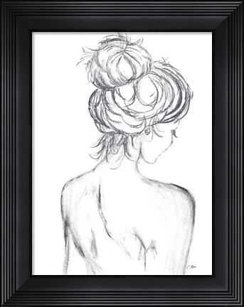 Framed Messy Bun II Print