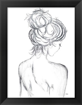 Framed Messy Bun II Print