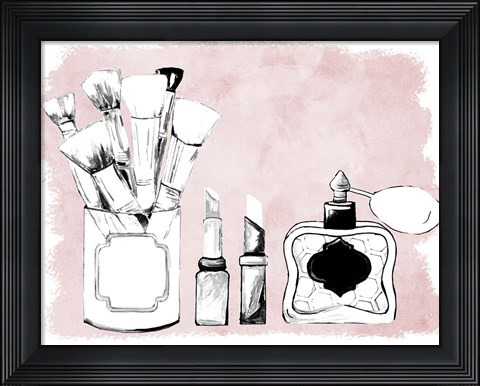 Framed Makeup Set on Blush Print