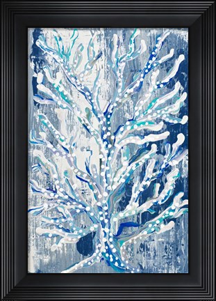 Framed Azul Dotted Coral Vertical Print