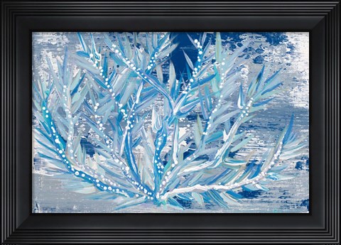 Framed Azul Dotted Coral Horizontal Print