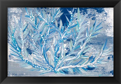 Framed Azul Dotted Coral Horizontal Print