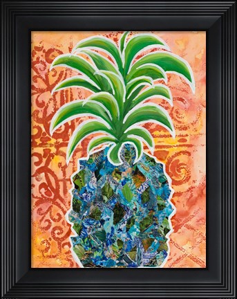 Framed Pineapple Collage I Print