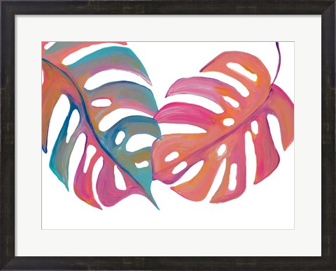 Framed Colorful Palm Leaves III Print