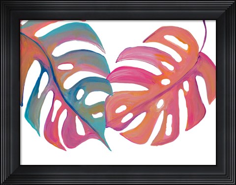 Framed Colorful Palm Leaves III Print