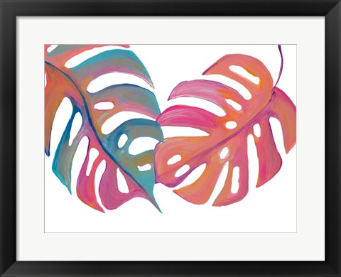 Framed Colorful Palm Leaves III Print