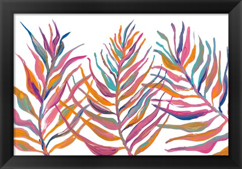 Framed Colorful Palm Leaves IV Print