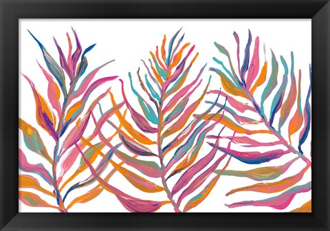 Framed Colorful Palm Leaves IV Print