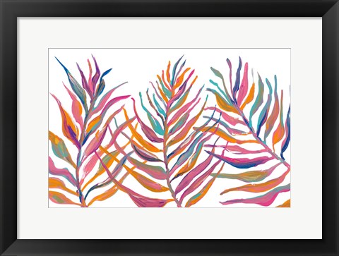 Framed Colorful Palm Leaves IV Print