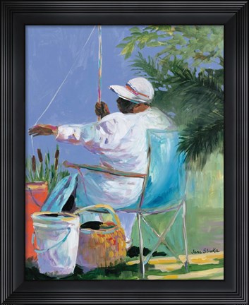 Framed Sisters Fishing II Print