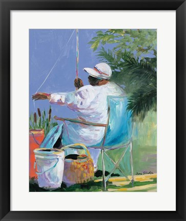 Framed Sisters Fishing II Print