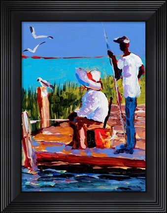 Framed Fishing III Print