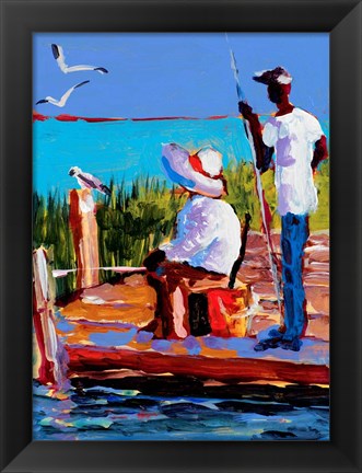 Framed Fishing III Print