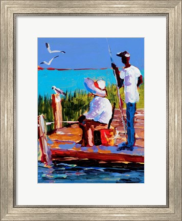 Framed Fishing III Print