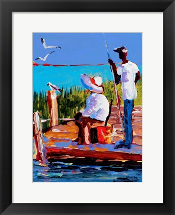 Framed Fishing III Print