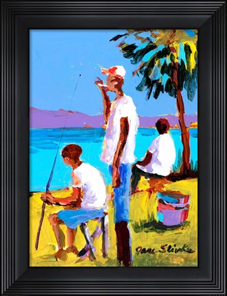 Framed Fishing IV Print