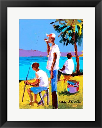 Framed Fishing IV Print