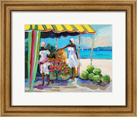 Framed Tropical Fruit Stand Print