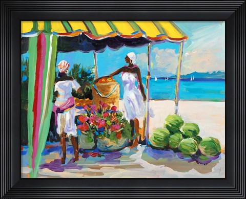 Framed Tropical Fruit Stand Print