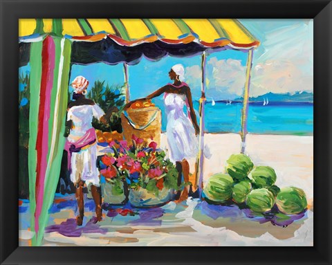 Framed Tropical Fruit Stand Print