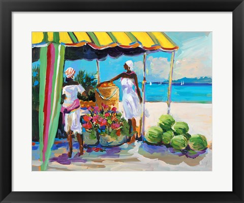 Framed Tropical Fruit Stand Print