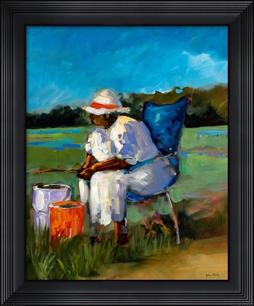 Framed Fishing Again Print