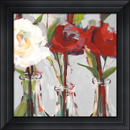 Framed Red Romantic Blossoms I Print