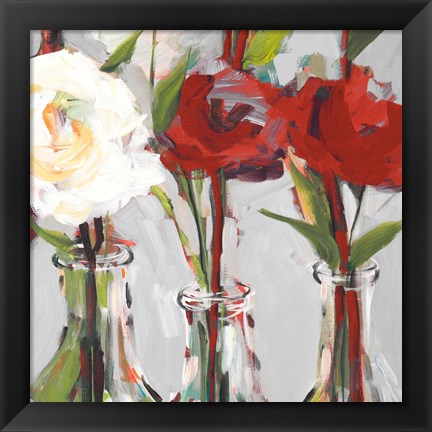 Framed Red Romantic Blossoms I Print