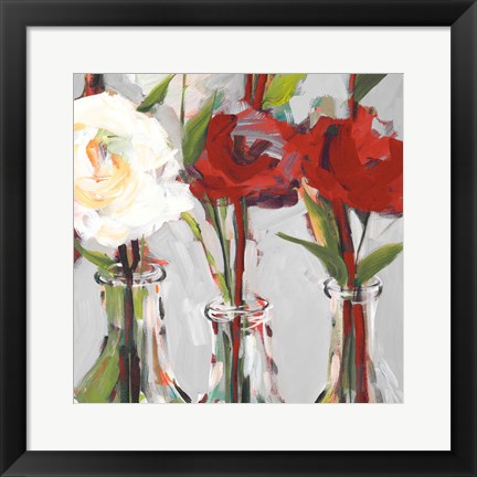 Framed Red Romantic Blossoms I Print