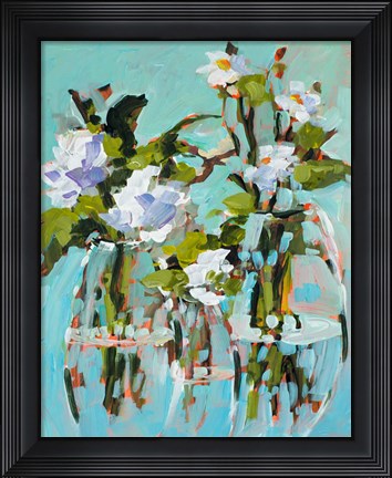 Framed Flowers In Vases Print