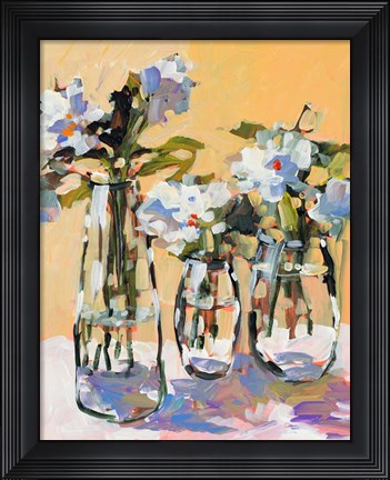 Framed Three Flower Vases Print