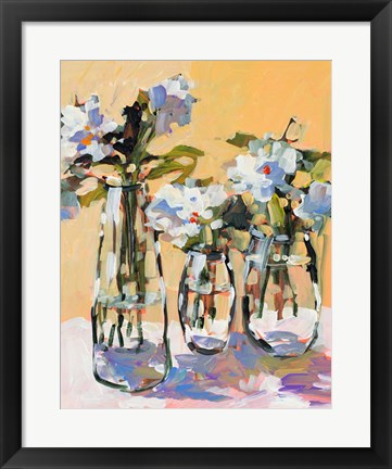 Framed Three Flower Vases Print