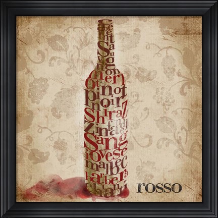 Framed Type of Wine I Print