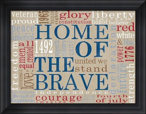 Framed Home of the Brave Print